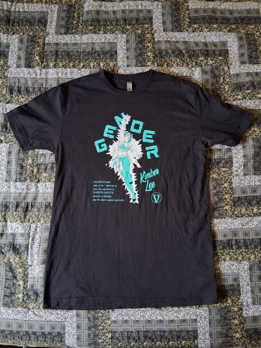 2010s Next Level Kimber Lee "Gender" Black T-Shirt Adult Large Indie Wrestling